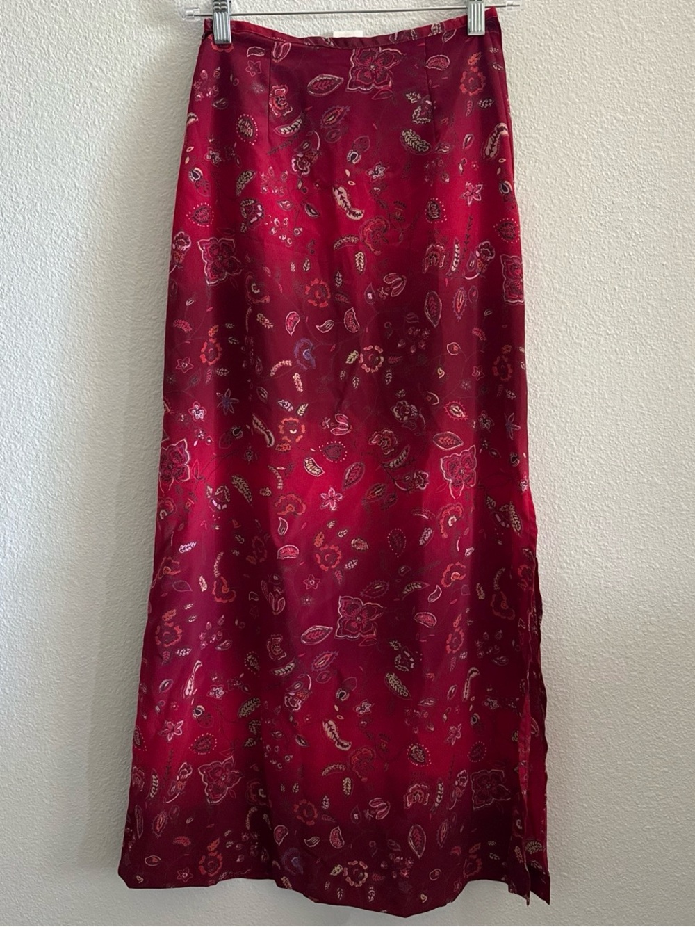 Vintage Style Red Paisley Maxi Skirt β Wrapper Size 5/6